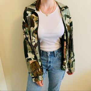 100% silk bomber jacket oversized patterned